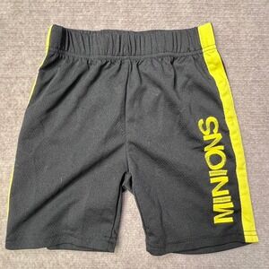 Minions Boys Size 6 Black Yellow Athletic Shorts Activewear‎ Kids Play Casual